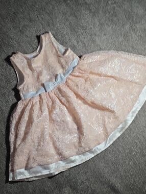 Nannette Baby peach lace special occasion dress 18mos
